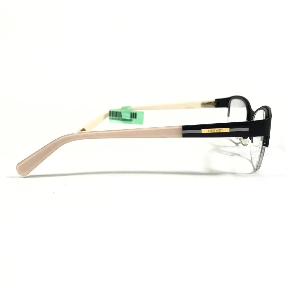Nine West Eyeglasses Frames NW1076 001 Nude Black Cat Eye Half Rim 50-18-130